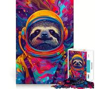 Puzzle Adulte 1000 pièces Astronaute Espace Paresseux Découpe Lisse Art Exercice cérébral Jouet de Loisirs Amusant Jeu Cadeau d'anniversaire (50x75cm)