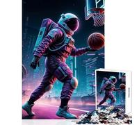 Puzzle Adulte 1000 pièces Astronaute Jouant au Panier Jeu éducatif pour Les Jeux Jeu Impossible Renforce l'amour Entre Couples Dimensions 38x26cm