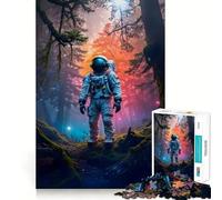 Puzzle Adulte 1000 pièces Astronaute l'espace est Sauvage Découpe précise Art Activité cérébrale Amusante et relaxante Jeu Décoration de Noël pour la Maison (50x75cm)