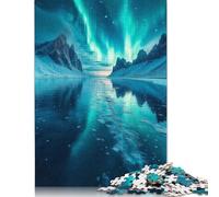 Puzzle Adulte 1000 Pièces: Aurore Boréale sur Les Montagnes Puzzles Adultes Adultes (75x50cm)