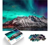 Puzzle Adulte 1000 pièces Aurores boréales Nature Séjour Anti-Stress pour Tuer Le Temps avec Affiche et Feuille de Questions correspondantes 50x70cm