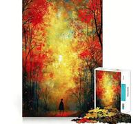 Puzzle Adulte 1000 pièces Automne Balade Premium Découpe Jeu de Concentration Amusant Temps Libre Cadeau de Loisirs de Noël (38x26cm)