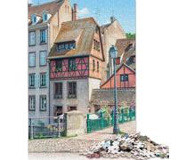 Puzzle Adulte 1000 Pièces avec Affiche de l'architecture de Strasbourg Puzzles pour Adultes, (75x50cm)