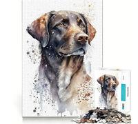 Puzzle Adulte 1000 pièces avec Motif de Chien à l'aquarelle Jeu de réflexion Cadeau Découpe de Haute précision Activité relaxante à Faire en Groupe à l'intérieur (38x52cm)