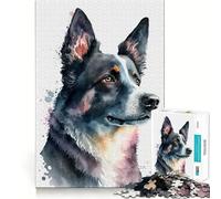 Puzzle Adulte 1000 pièces avec Motif de Chien à l'aquarelle Jeu de réflexion Cadeau Découpe de Haute précision Activité relaxante à Faire en Groupe à l'intérieur (38x52cm)