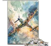 Puzzle Adulte 1000 pièces Avion Spitfire Difficile, Chaque pièce est Unique - Jeu Familial Stimulant pour Les 14 Ans (Taille 50x75cm)