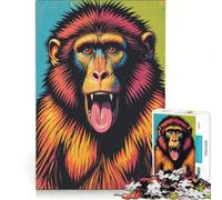 Puzzle Adulte 1000 pièces Babouin, Jouet éducatif, Assemblage de modèle, avec Poster et fiche d'informations Assortis 38x26cm