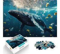 Puzzle Adulte 1000 pièces Baleine à Bosse sous l'eau Jouets Jeux éducatifs Soulagement du Stress décoration Murale 52x38cm