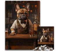 Puzzle Adulte 1000 pièces Bar Bulldog Puzzles en Carton pour activités familiales stimulantes Jeux colorés DIY 26x38cm