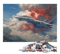 Puzzle Adulte 1000 pièces - Bataille aérienne en Flammes - Jeu éducatif - Défi - 1000 pièces (75 x 50 cm)