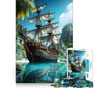Puzzle Adulte 1000 pièces Bateau Ancien Jeu de Stimulation Cognitive Conception sans Espace Cadeau d'anniversaire Casse-tête (38x26cm)