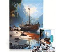 Puzzle Adulte 1000 pièces Bateau Baiser du Matin Décoration Murale pour s'amuser en Famille Idéal comme Cadeau pour Toute la Famille 50x75cm