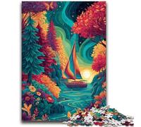 Puzzle Adulte 1000 pièces Bateau psychédélique pour et à partir de 14 Ans Jouets de Jeu Car il est idéal comme Cadeau pour Toute la Famille 26x38cm