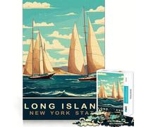 Puzzle Adulte 1000 pièces Bateaux à Voile de Long Island Décoration idéale Casse-tête Cadeau Loisirs et Divertissement pour Passer Un Moment de détente Cadeau d'anniversaire (38x52cm)