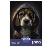 Puzzle Adulte 1000 Pièces Beagle with A Hoodie Puzzles pour Adolescents, Jouets Anti-Stress, Défi Difficile, Cadeau d'anniversaire Unique 70x50cm/1000pcs