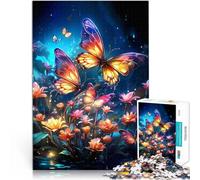 Puzzle Adulte 1000 pièces Beau Papillon Fait de Bois pour Les 14 Ans et Plus Jeu éducatif d'apprentissage Améliorer l'amour Entre Les Couples。Taille：50x75cm/19.68x29.52pouce