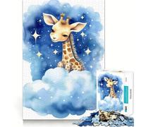 Puzzle Adulte 1000 pièces Bébé Girafe Découpe précise Activité cérébrale Amusante et relaxante Jeu de Noël Décoration de Maison (50x75cm)