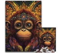 Puzzle Adulte 1000 pièces Bébé Gorille Puzzles en Bois pour activités familiales stimulantes Jeux colorés DIY 50x75cm