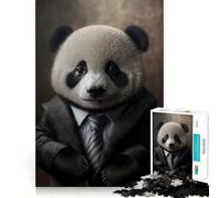 Puzzle Adulte 1000 pièces Bébé Panda,Assemblage Parfait,Art,Jeu Intelligent,Cadeau de Jeu Lent,Cadeau Artistique de Noël (38x26cm)
