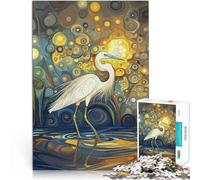 Puzzle Adulte 1000 pièces Belle Aigrette Klimt Art Fabriqué en Carton pour Les 14 Ans et Plus Loisirs en Famille C'est Un pour Toute la Famille。Taille：26x38cm/10.24x14.96pouce