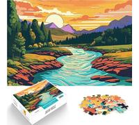 Puzzle Adulte 1000 pièces Belle Vallée Montagne Difficile à réaliser mais Amusant et Humoristique Décoration Parfaite 38x26cm