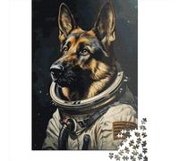 Puzzle Adulte 1000 Pièces, Berger Allemand, Astronaute, Puzzle Rectangle Créatif, Jeu de Décompression, 1000 Pièces (38x26cm)