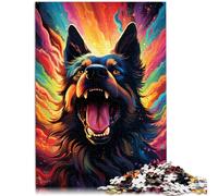 Puzzle Adulte 1000 pièces Berger Allemand Motif Assemblage 26x38cm Anti-Stress Staycation Tuez Le Temps pour Les 14 Ans et Plus