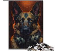Puzzle Adulte 1000 pièces Berger Allemand, Un défi créatif pour Les passionnés, Un pour se détendre (Taille : 50x75cm)