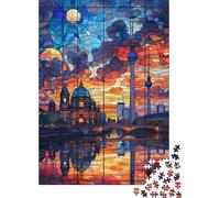 Puzzle Adulte 1000 Pièces, Berlin Twilight, 52x38cm/1000pcs, Pièces Blanches pour Un Tri Ordonné; À Savourer Seul Ou en Bonne Compagnie