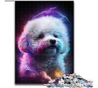 Puzzle Adulte 1000 pièces Bichon frisé coloré en Bois, Jeu Familial interactif, adapté aux 14 Ans et Plus 50x75cm pour Jeu interactif en Famille