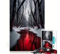 Puzzle Adulte 1000 pièces Blood River,décor aux Bords Nets,Jeu d'exercice Mental,Divertissement Facile,décoration de Noël (50x75cm)