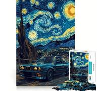 Puzzle Adulte 1000 pièces BMW E Nuit étoilée Art aux Bords Nets,Jeu de Construction Relaxant,Divertissement apaisant,Cadeau de Noël (50x75cm)