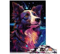 Puzzle Adulte 1000 pièces Border Collie Le Puzzle 26x38cm Cadeau d'anniversaire Cadeaux Art Mural Convient aux Adolescents de 14 Ans et Plus