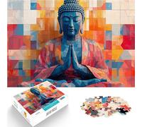 Puzzle Adulte 1000 pièces Bouddha dans l'art géométrique Séjour Anti-Stress pour Tuer Le Temps Œuvre d'art 75x50cm