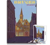Puzzle Adulte 1000 pièces Bruges, Belgique - Paysage Urbain - Idéal pour des soirées Jeux en Famille, Anti-Stress et Cadeaux de Noël Secrets - Dimensions 50x75cm