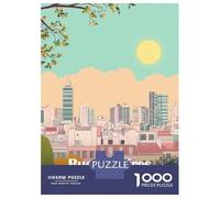 Puzzle Adulte 1000 Pièces Buenos Aires Argentina Cityscape Illustration Puzzles pour Adolescents pour S'amuser en Famille Difficile Et Stimulant Un pour Les Jeux 52x38cm/1000pcs
