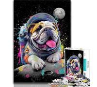Puzzle Adulte 1000 pièces Bulldog Astronaute, Anti-Stress, défi Difficile, Chaque pièce est Unique - Jeu Familial Stimulant et Amusant (38x26cm)