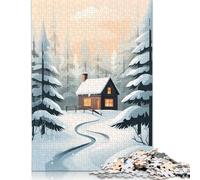 Puzzle Adulte 1000 pièces : Cabane d'hiver dans Les journaux, Puzzle éducatif pour Adultes, Jeu de défi, 1000 pièces (75 x 50 cm)