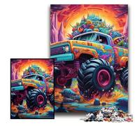 Puzzle Adulte 1000 pièces Camion psychédélique Puzzle 1000 pièces Casse-tête Stimulant pour Adolescents, soirée de Jeux en Famille Amusante Taille 26x38cm