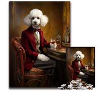 Puzzle Adulte 1000 pièces Caniche Famille Royale Puzzle Design Complexe pour Adolescents, décoration DIY et Divertissement Stimulant 26x38cm