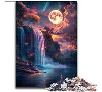 Puzzle Adulte 1000 pièces Cascade au Clair de Lune, Jouet éléphant, Jeu intellectuel, Cadeau d'anniversaire, décoration Murale pour 14 Ans et Plus (Taille 50x75cm)