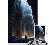 Puzzle Adulte 1000 pièces Cathédrale Gothique essaim de Chauves-Souris Jeu de Construction Idée Cadeau et Divertissement Jeu Relaxant avec pièces de Formes aléatoires Parfaitement emboîtables 38x26cm