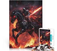Puzzle Adulte 1000 pièces Cavalerie du Guerrier Noir Fabriqué en Carton pour Les 14 Ans et Plus Jeu de décoration d'intérieur Bon Cadeau。Taille:38x52cm/14.96x20.47pouce
