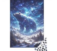 Puzzle Adulte 1000 Pièces, Celestial Bear, 52x38cm/1000pcs, Pièces Blanches Peu Poussiéreuses; pour Progresser À Son Propre Rythme