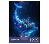 Puzzle Adulte 1000 Pièces Celestial Whale Island Starry Sky Puzzle pour Adultes - Jeu Anti-Stress pour Améliorer La Mémoire - Idéal comme Cadeau pour Toute La Famille 52x38cm/1000pcs