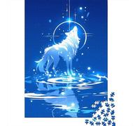 Puzzle Adulte 1000 Pièces, Celestial Wolf, 70x50cm/1000pcs, pour Progresser À Son Propre Rythme; Pièces en Carton Blanc pour La Table