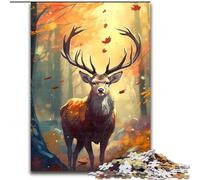 Puzzle Adulte 1000 pièces Cerf Automne Puzzle en Carton, idéal pour Les Loisirs en Famille pour Les fêtes et Les Anniversaires 1000 pièces(26x38cm)