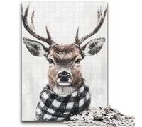 Puzzle Adulte 1000 pièces Cerf en Hiver, activité familiale Amusante à la Maison, Cadeau d'anniversaire, Cadeau de Voyage 50x75cm