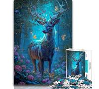 Puzzle Adulte 1000 pièces Cerf Fantastique pour Adolescent, pour Un Moment de détente à la Maison avec des pièces de Formes aléatoires entièrement emboîtables (Taille 38x26cm)