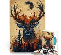 Puzzle Adulte 1000 pièces Cerf Nature Animal Jouets addictifs pour Le défi de l'intelligence cérébrale décoration Murale 75x50cm